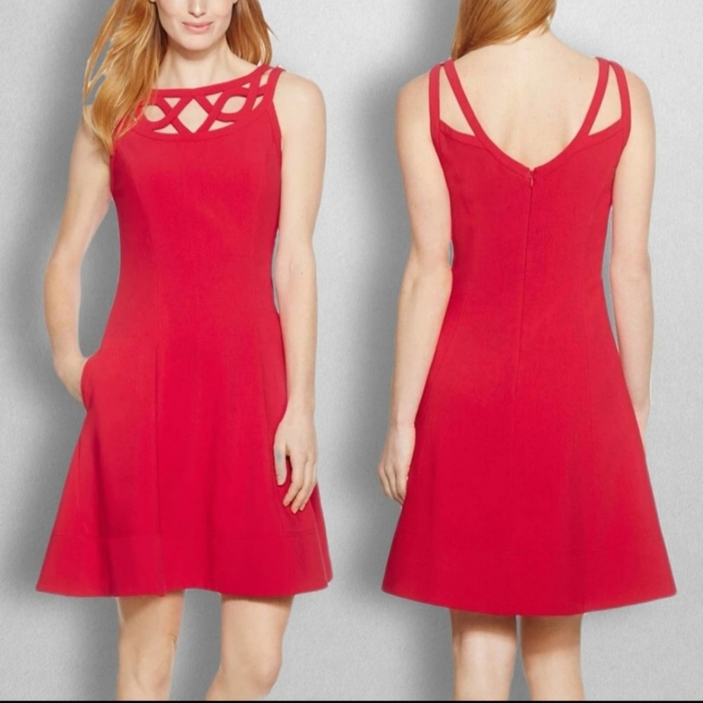 White House Black Market Red dress Women 12 WHBM